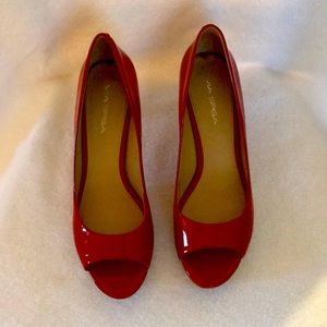 Via Spiga Size 10M Red Patent Leather Pumps